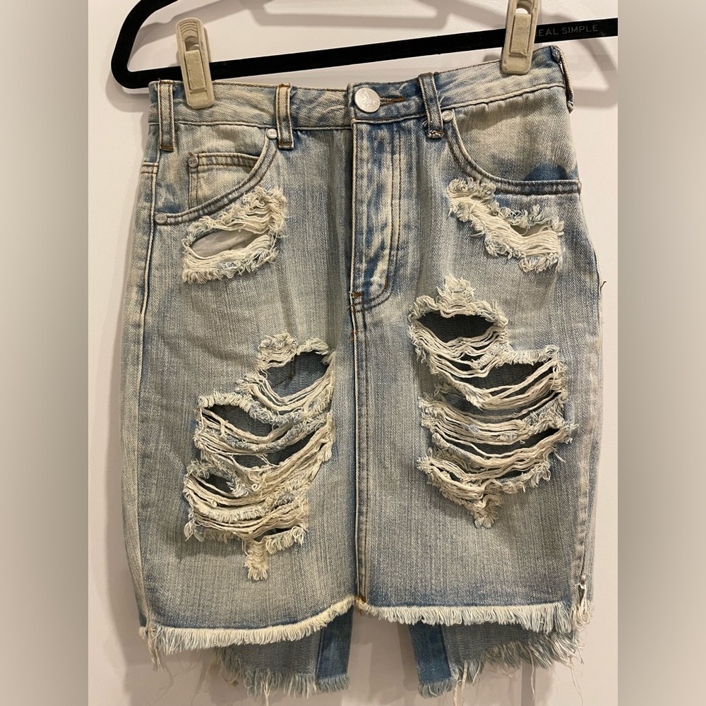 One Teaspoon denim pencil skirt